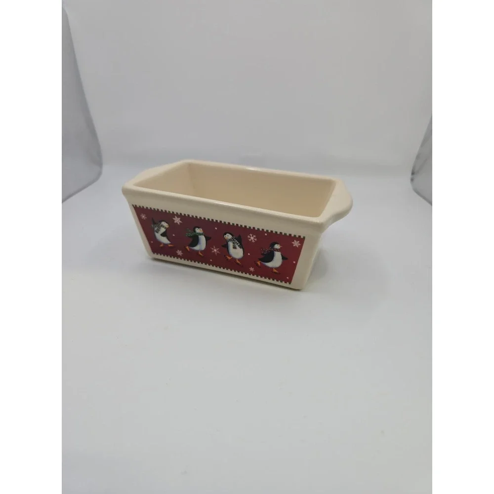 Nantucket  Mini Baking Loaf Stoneware Christmas Joy 6.25